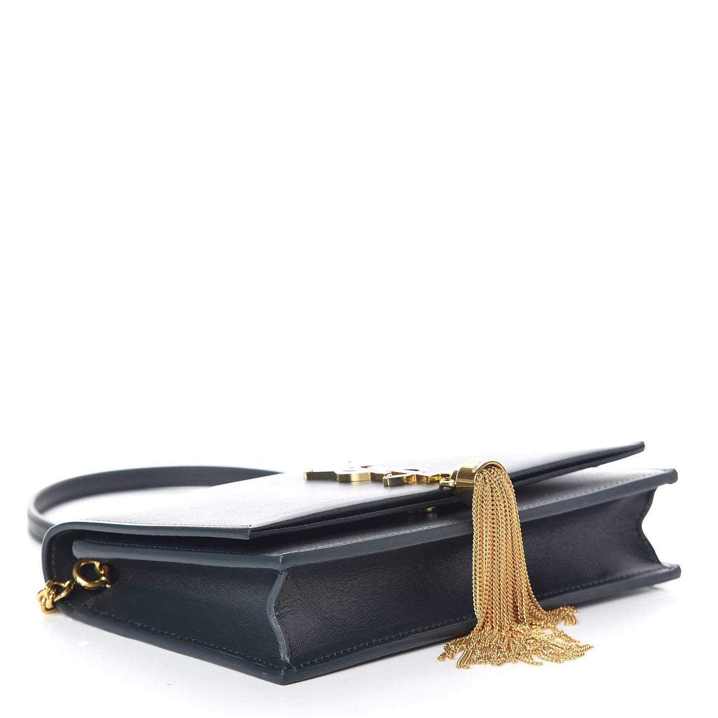 Smooth Calfskin Classic Monogram Kate Tassel Chain Wallet Dark Leaf