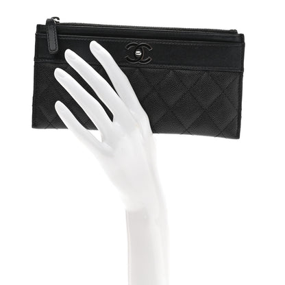 Chanel Caviar Quilted Mademoiselle Vintage Zip Pouch Black 2 of 8