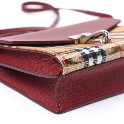 Burberry Derby Calfskin House Check Mini Macken Crossbody Bag Russet Red 7 of 8