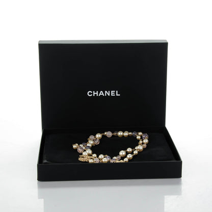 Chanel Pearl Beaded Enamel CC Long Necklace Gold 7 of 7