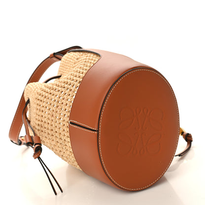 Loewe Raffia Calfskin Balloon Bucket Bag Natural Tan 4 of 10