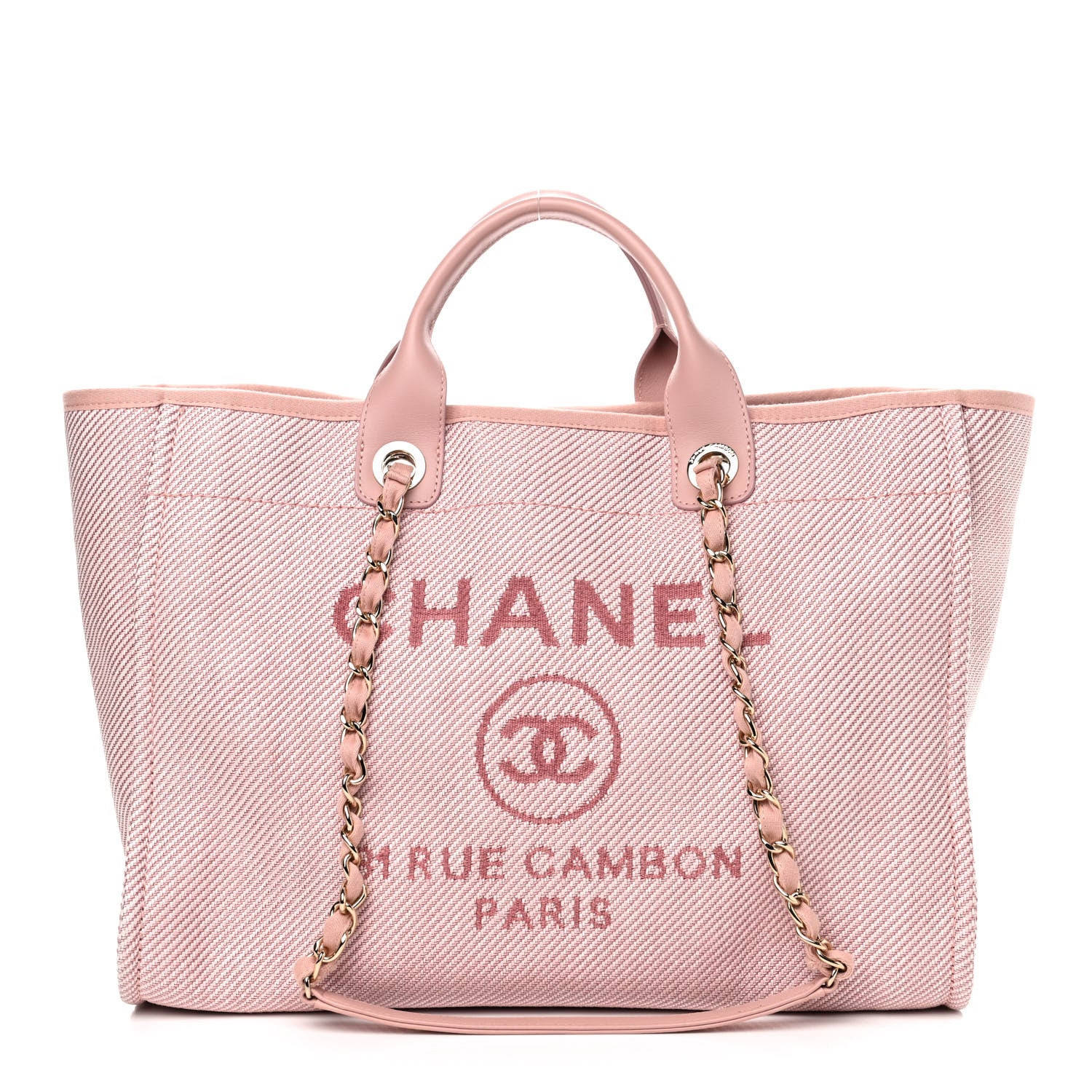 Chanel Mixed Fibers Calfskin Medium Deauville Tote Pink 1 of 4