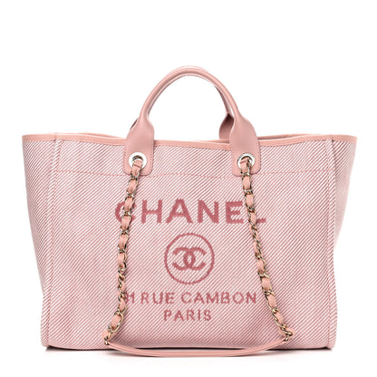 Chanel Mixed Fibers Calfskin Medium Deauville Tote Pink 1 of 4