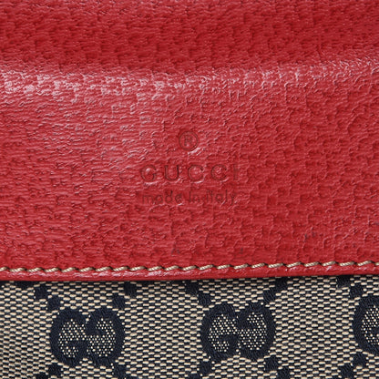 Gucci GG Monogram Web Double Pocket Belt Bag Navy Red 6 of 8
