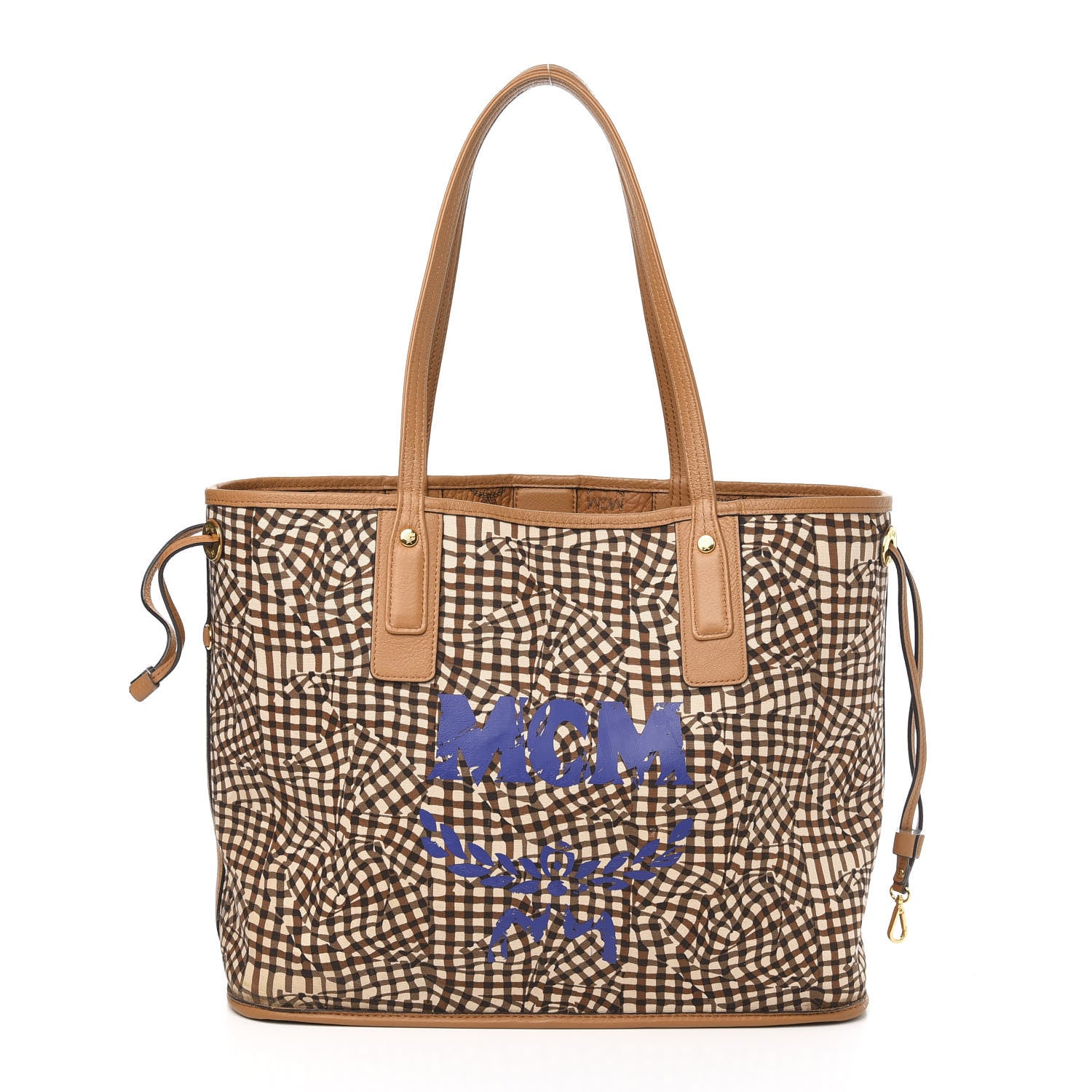 MCM Visetos Medium Liz Reversible Shopper Tote Cognac 5 of 18
