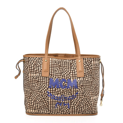 MCM Visetos Medium Liz Reversible Shopper Tote Cognac 5 of 18