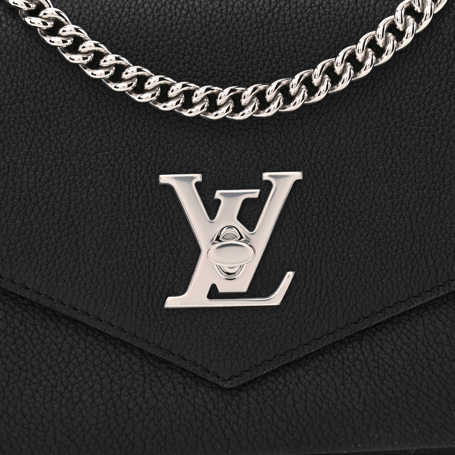 Louis Vuitton Soft Calfskin Mylockme Chain Bag BB Black 8 of 10