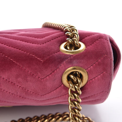 Gucci Velvet Matelasse Small GG Marmont Shoulder Bag Light Raspberry Rose 9 of 18