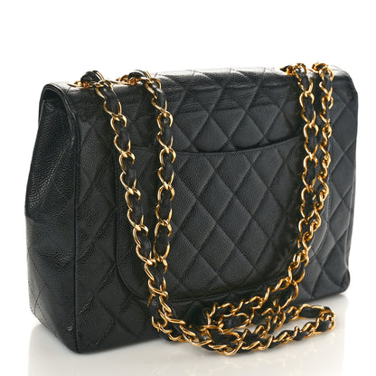 Chanel Caviar Quilted Jumbo Single Flap Black 2 of 13