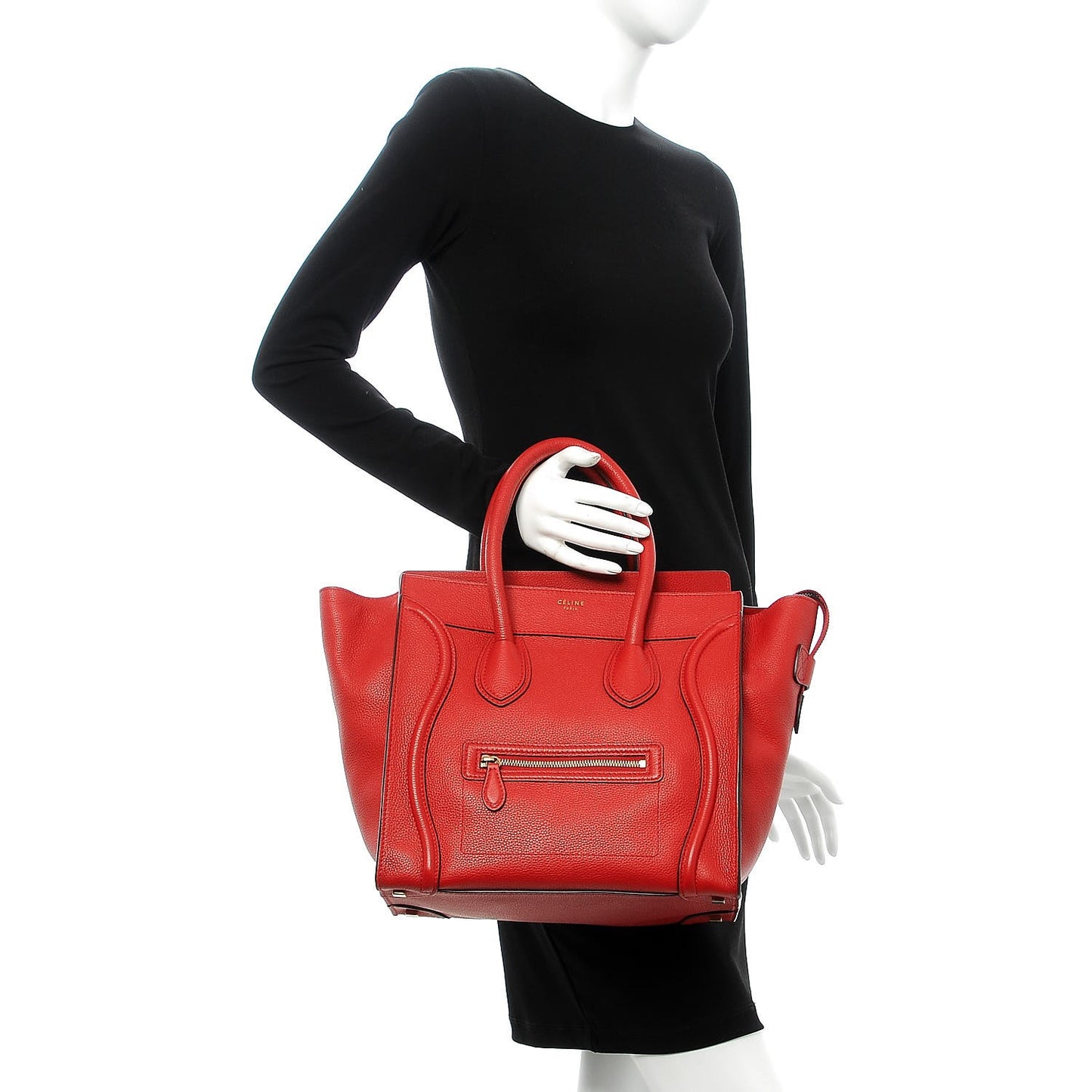 Drummed Calfskin Mini Luggage Coquelicot