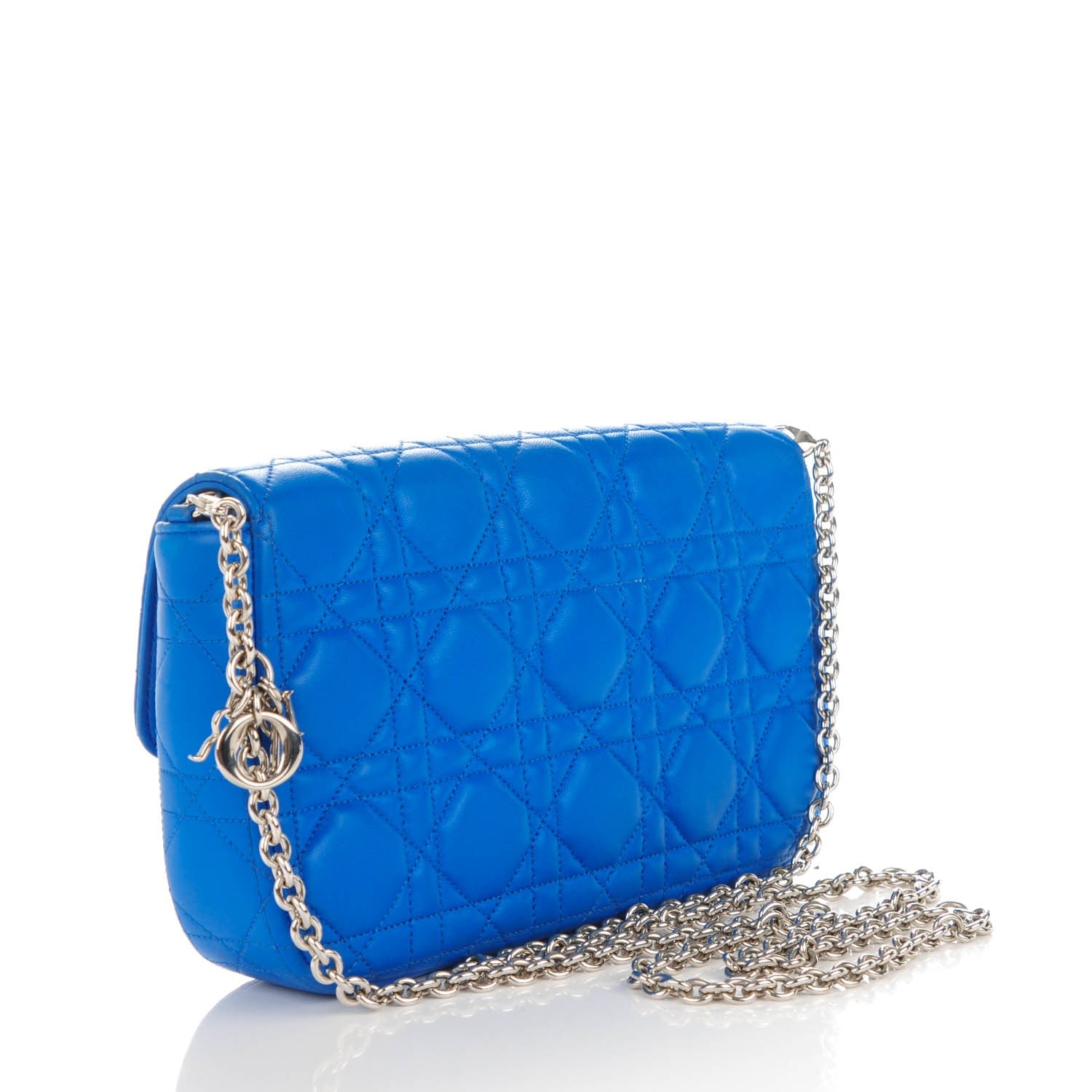 Christian Dior Lambskin Cannage Miss Dior Promenade Pouch Blue 3 of 7