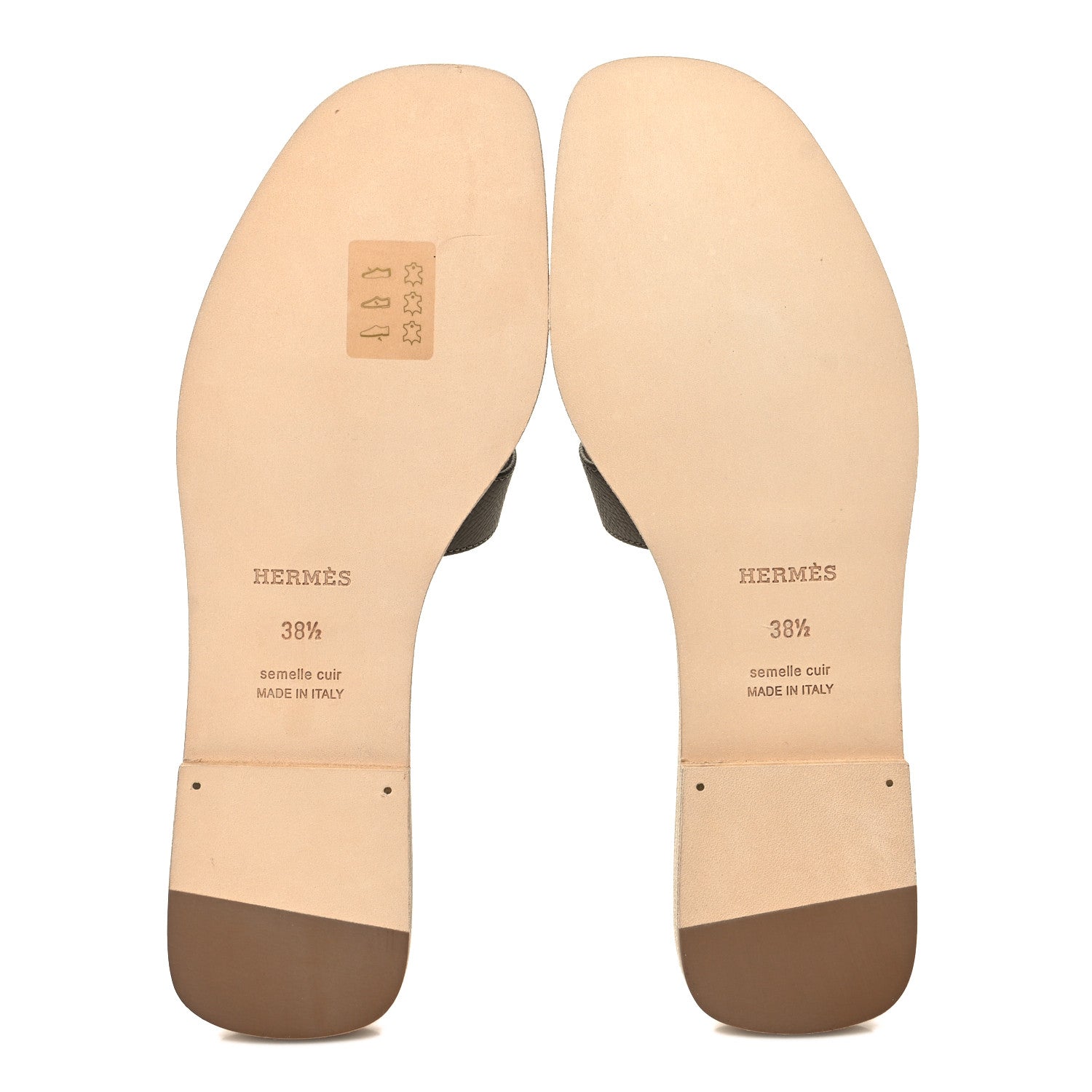 Hermes Epsom Oran Sandals 38.5 Etoupe 5 of 9