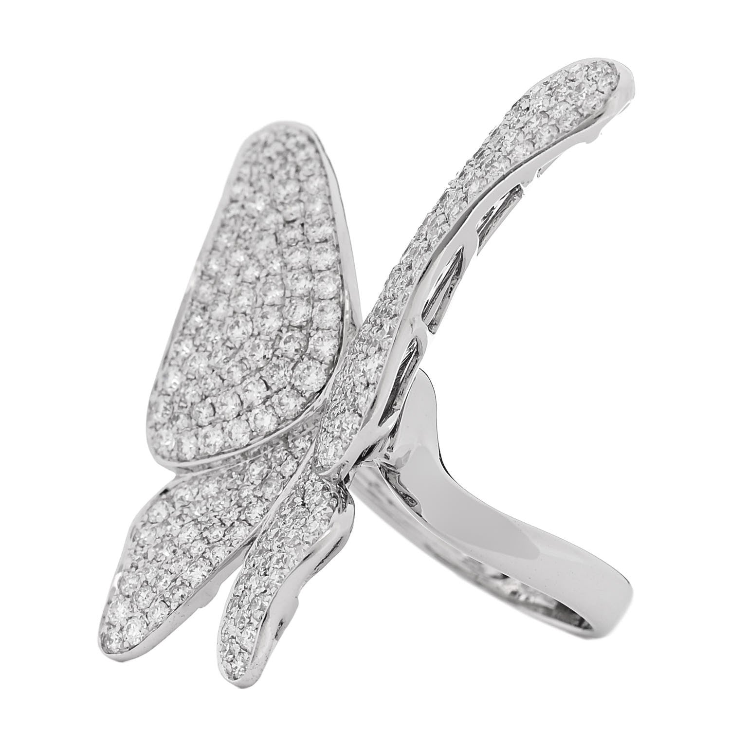 Parker & West by FASHIONPHILE 18K White Gold Diamond 3.25ctw Butterfly Ring 54 7 3 of 9