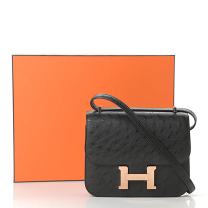 Hermes Ostrich Constance 18 Black 11 of 11