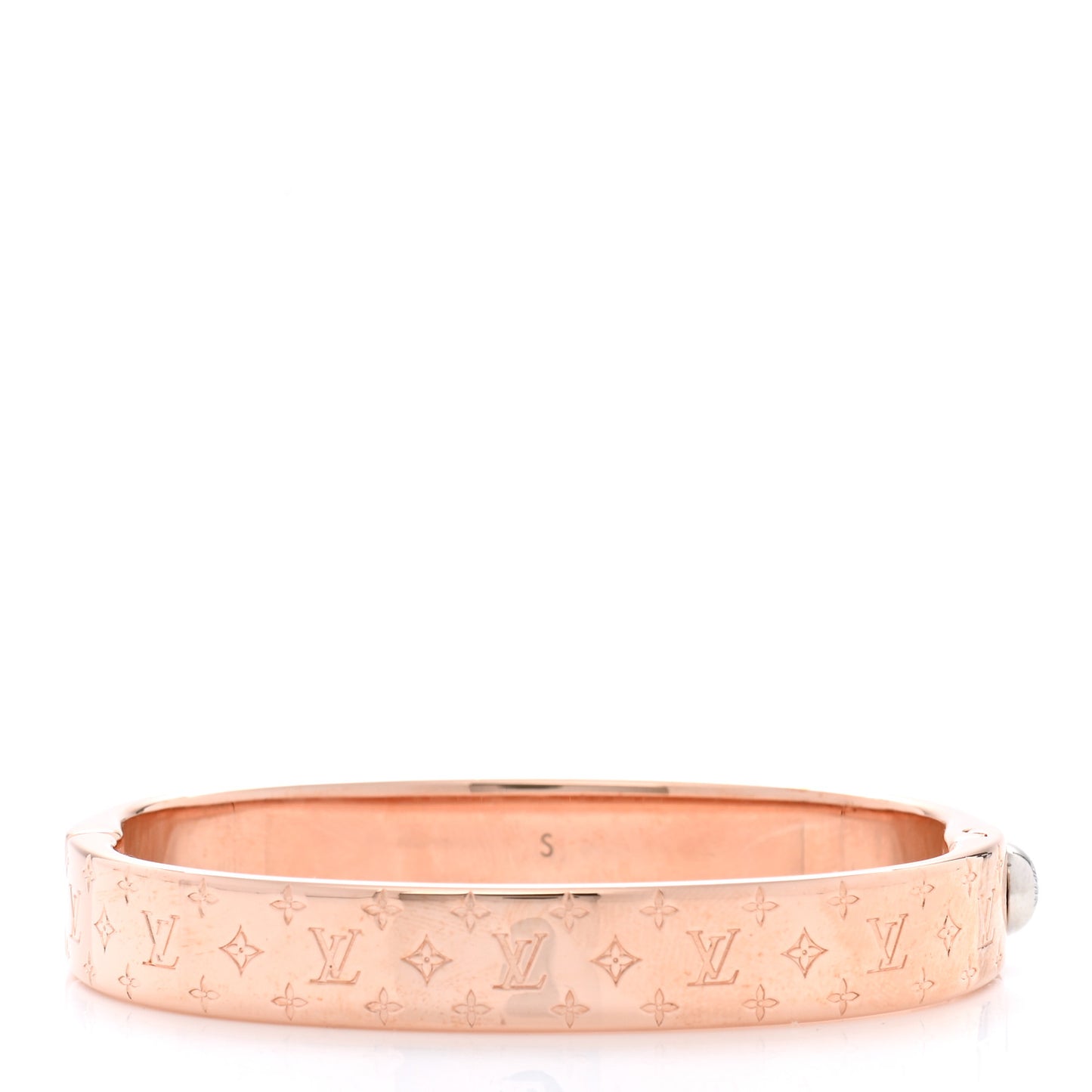 Brass Monogram Nanogram Cuff S Pink Gold