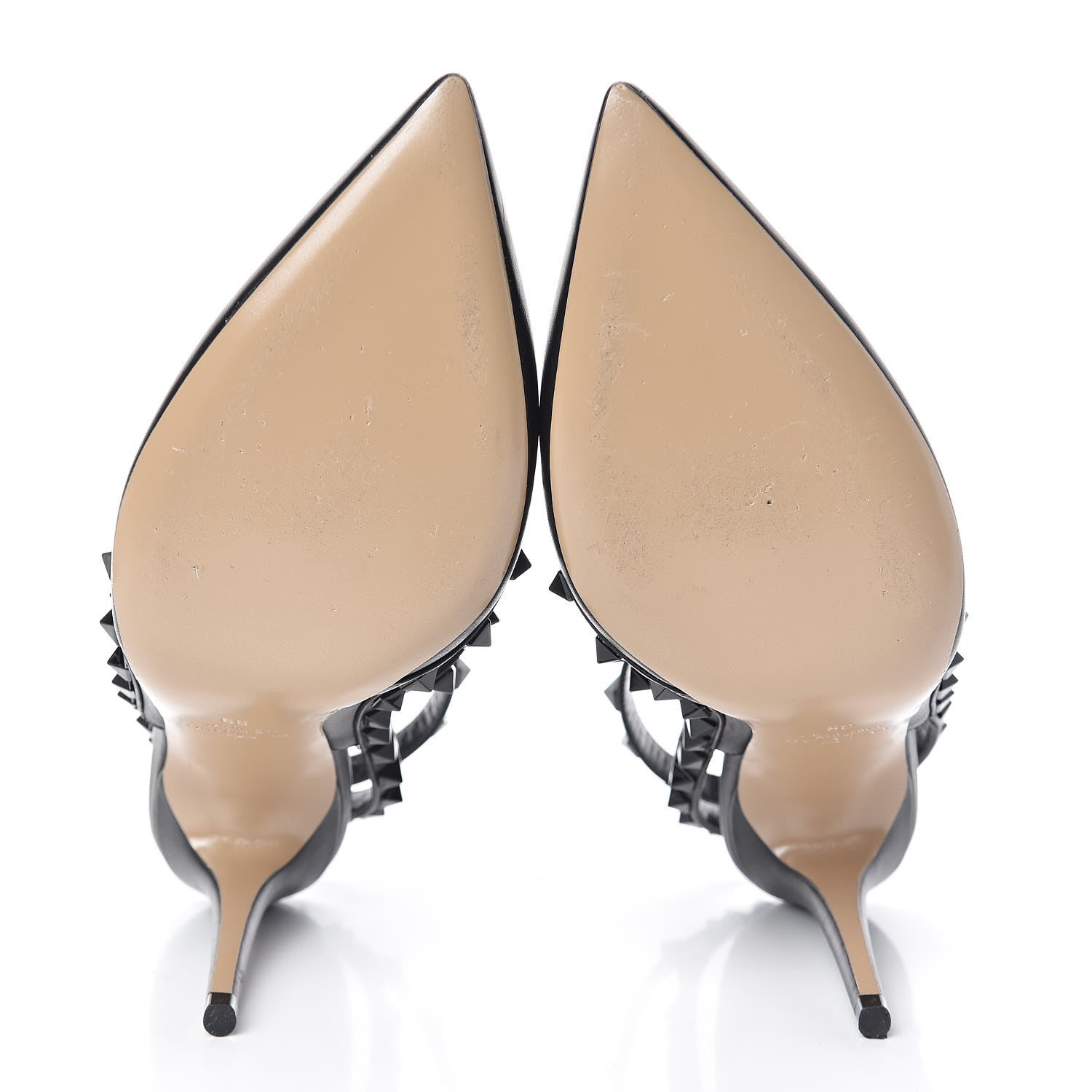 Valentino Garavani Calfskin Nappa Monochrome Rockstud Ankle Strap 100mm Pumps 39 Black 7 of 10