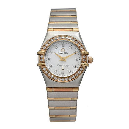 Omega Stainless Steel 18K Yellow Gold Diamond Bezel Mother of Pearl 22mm Constellation Quartz Watch 1267.75.00 1 of 5