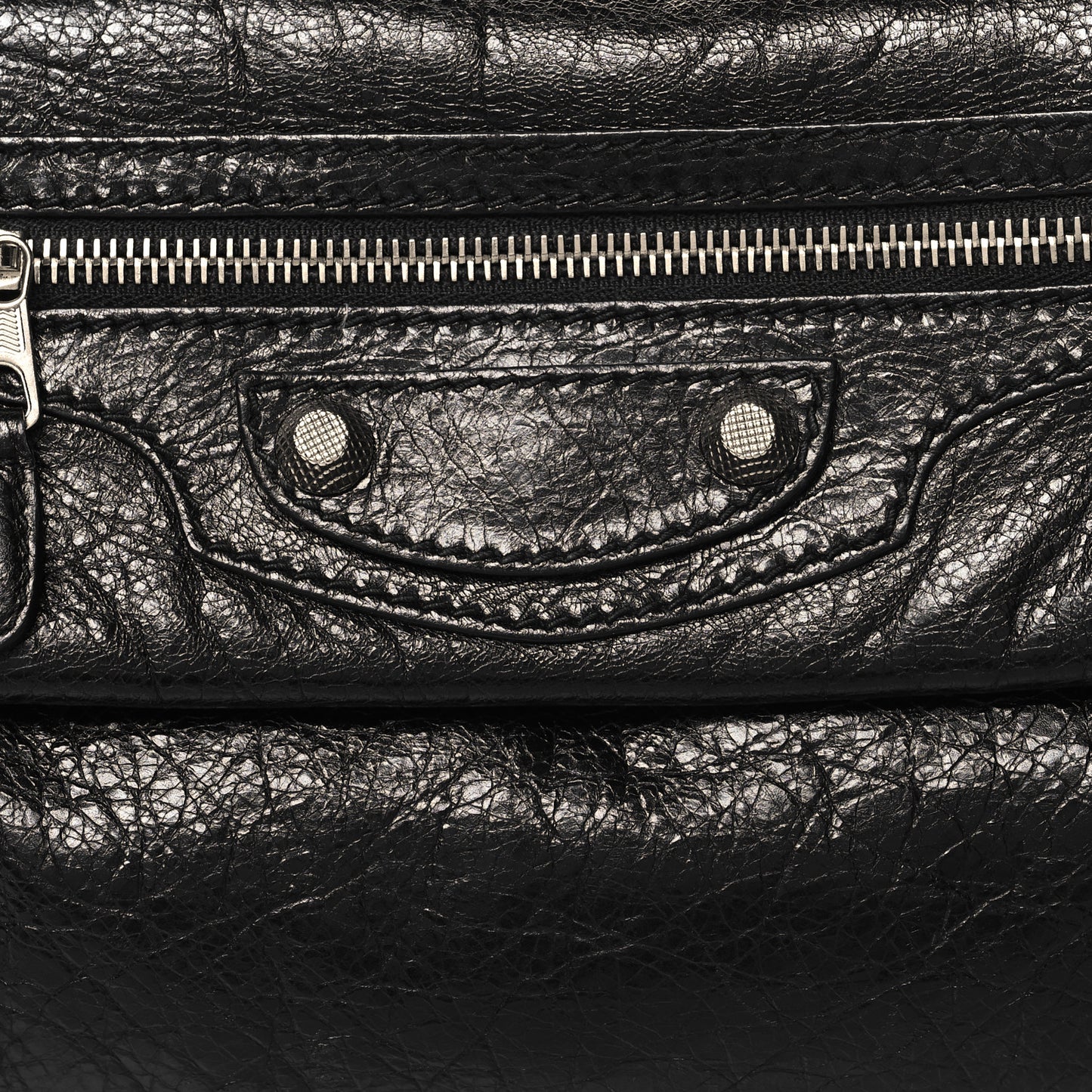 Agneau Giant 12 Silver Hardware Envelope Strap Clutch Black