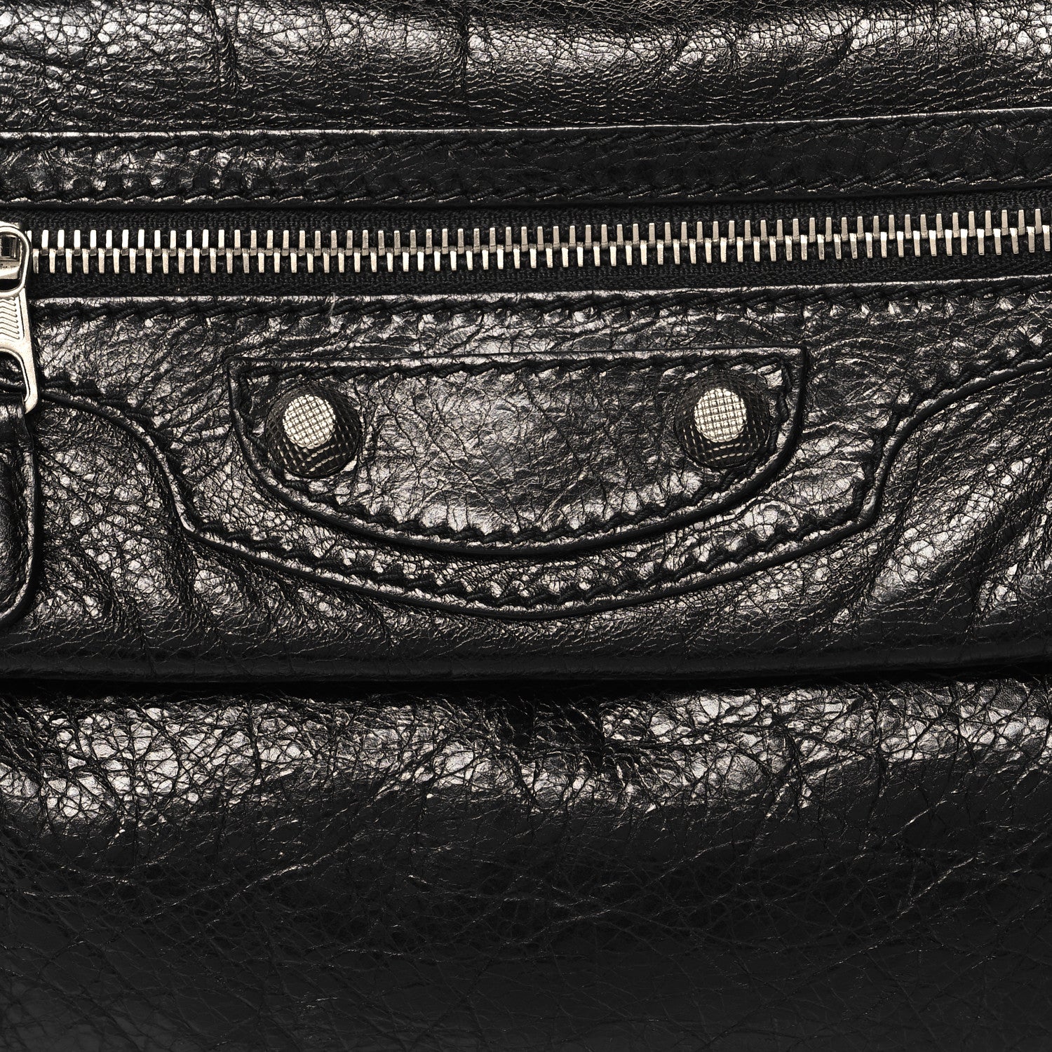 Balenciaga Agneau Giant 12 Silver Hardware Envelope Strap Clutch Black 11 of 14