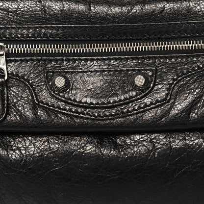 Balenciaga Agneau Giant 12 Silver Hardware Envelope Strap Clutch Black 11 of 14