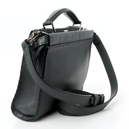 Fendi Cuoio Romano Selleria Mini Peekaboo Iconic Fit Satchel Asfalto Multicolor 3 of 13