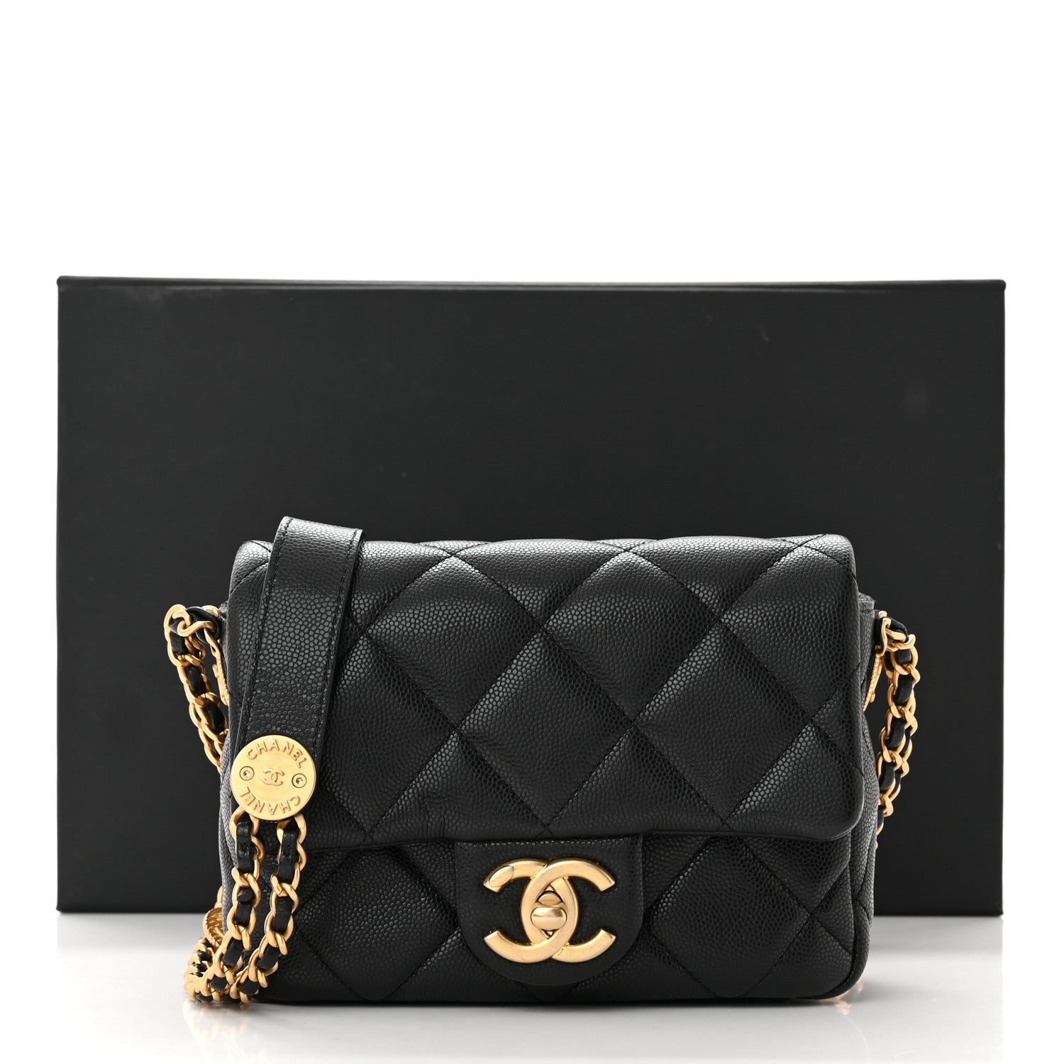 Chanel Caviar Quilted Mini Twist Your Buttons Flap Black 11 of 11