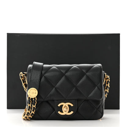 Chanel Caviar Quilted Mini Twist Your Buttons Flap Black 11 of 11