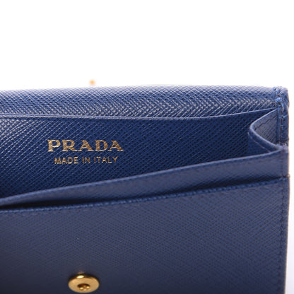 Prada Saffiano Metal Wristlet Wallet Bluette 6 of 7