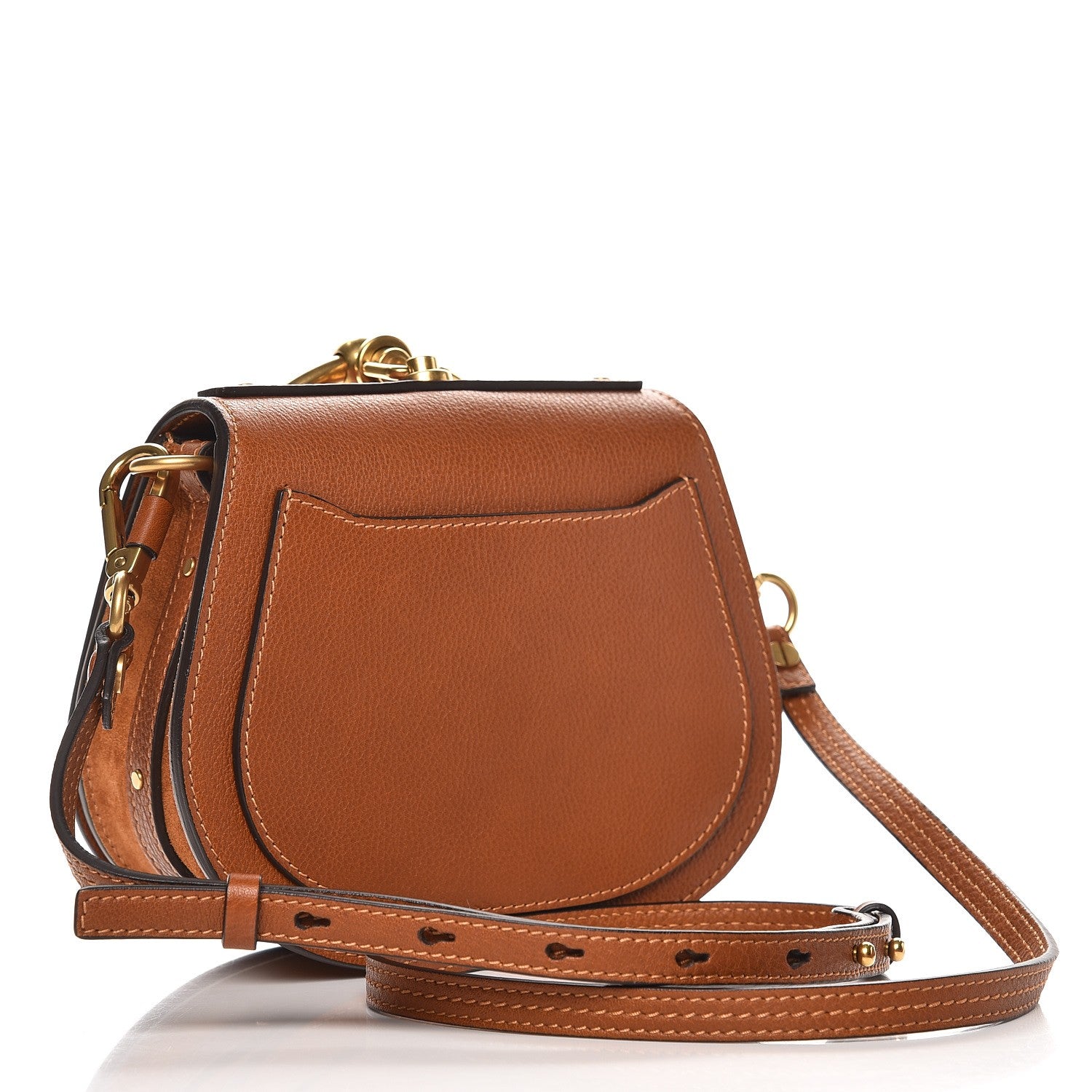 Chloe Calfskin Suede Small Nile Bracelet Bag Caramel 4 of 11