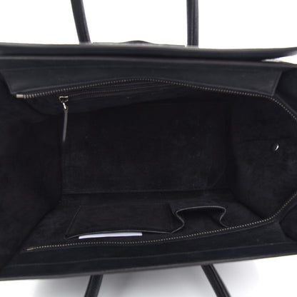 Celine Drummed Calfskin Mini Luggage Black 5 of 11