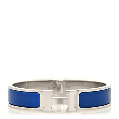 Hermes Narrow Enamel Clic Clac H Bracelet PM Bleu Drapeau 1 of 6