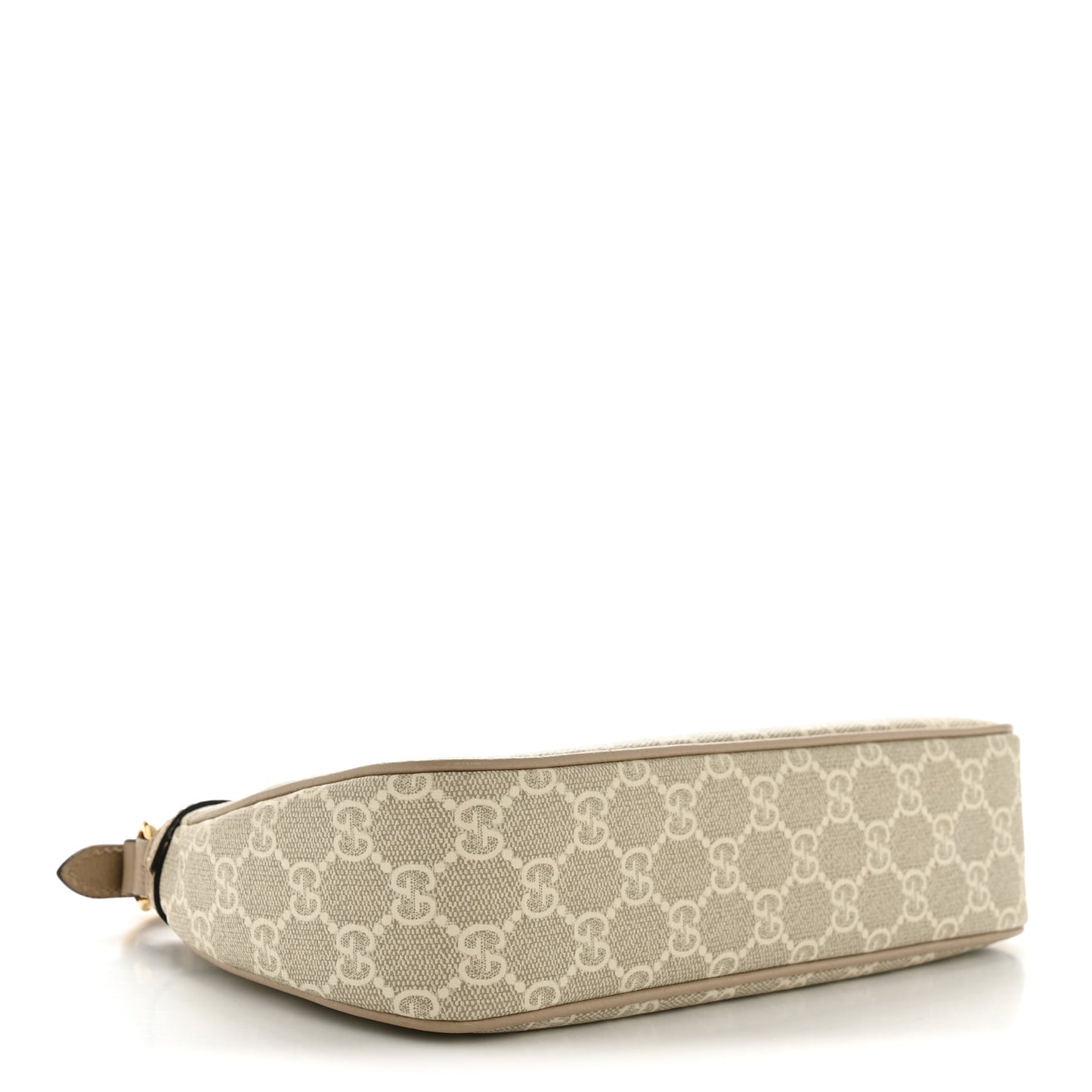 GG Supreme Monogram Textured Dollar Calfskin Small Ophidia Hobo Beige Mystic White Oatmeal