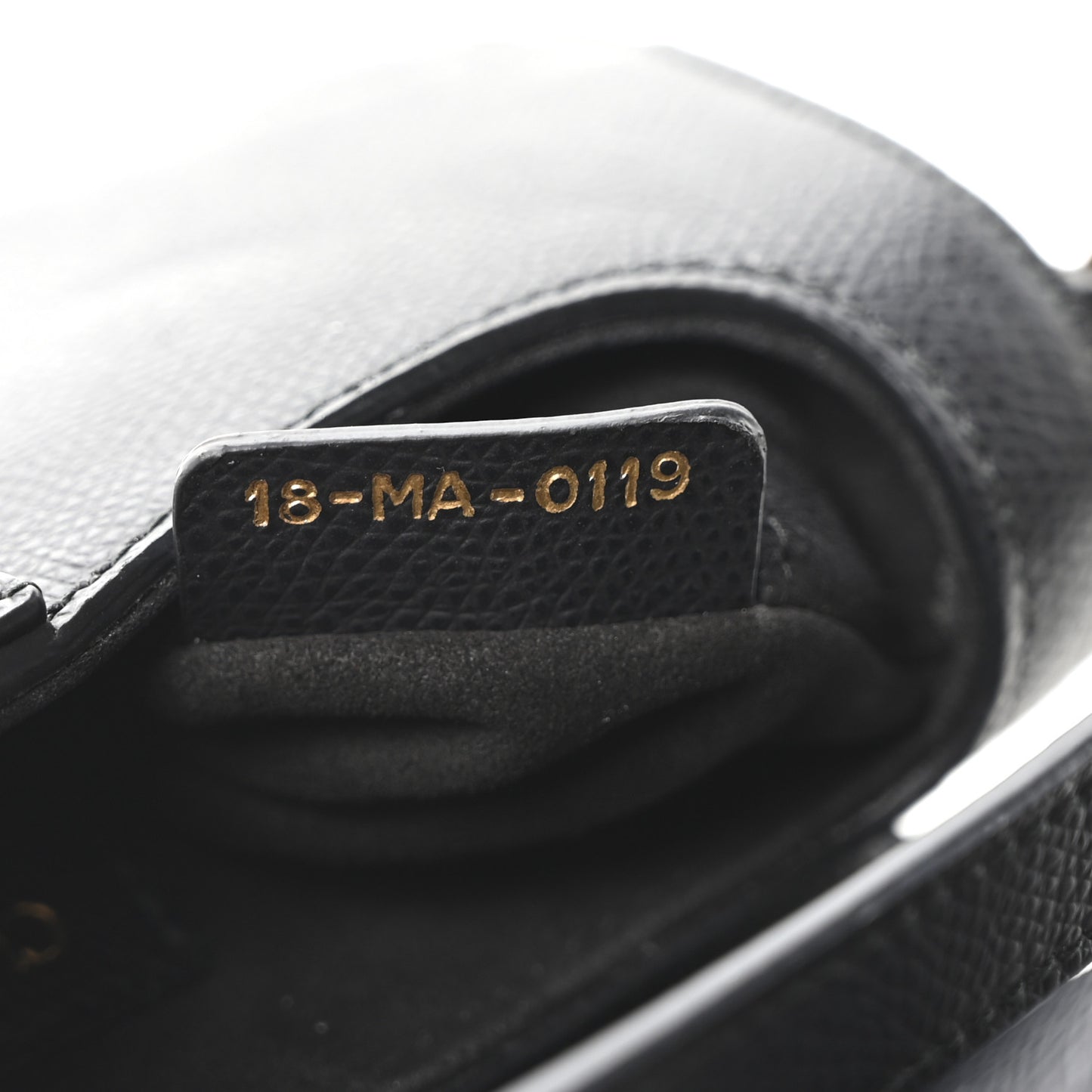 Grained Calfskin Mini Saddle Bag Black