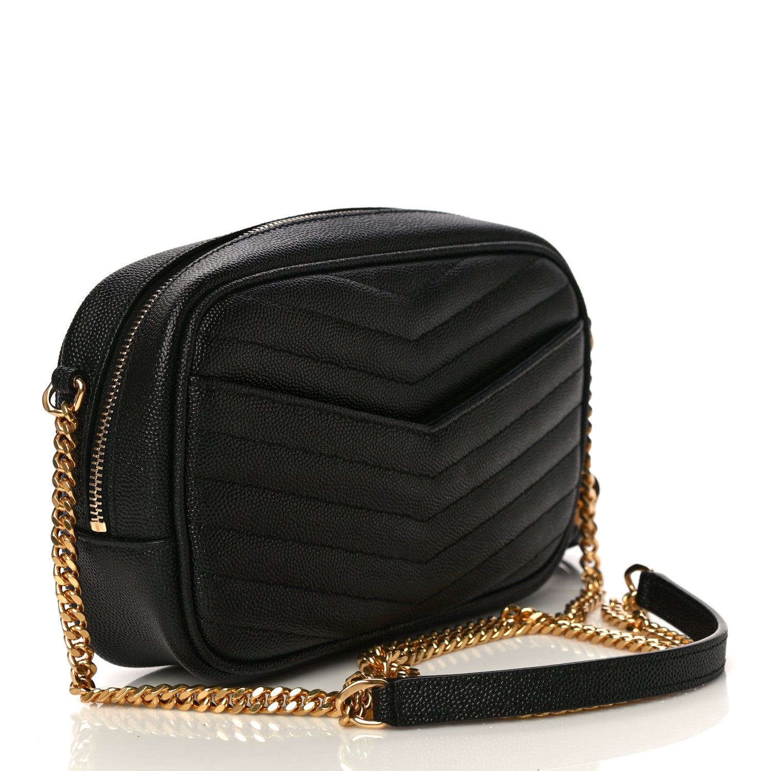 Saint Laurent Grain De Poudre Matelasse Monogram Mini Lou Camera Bag Black 3 of 10
