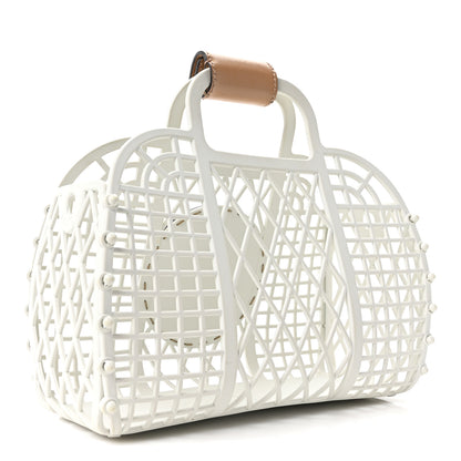 Fendi Recycled Plastic Vitello Liberty Matte Small Fendi Basket White Ice Miele 3 of 11