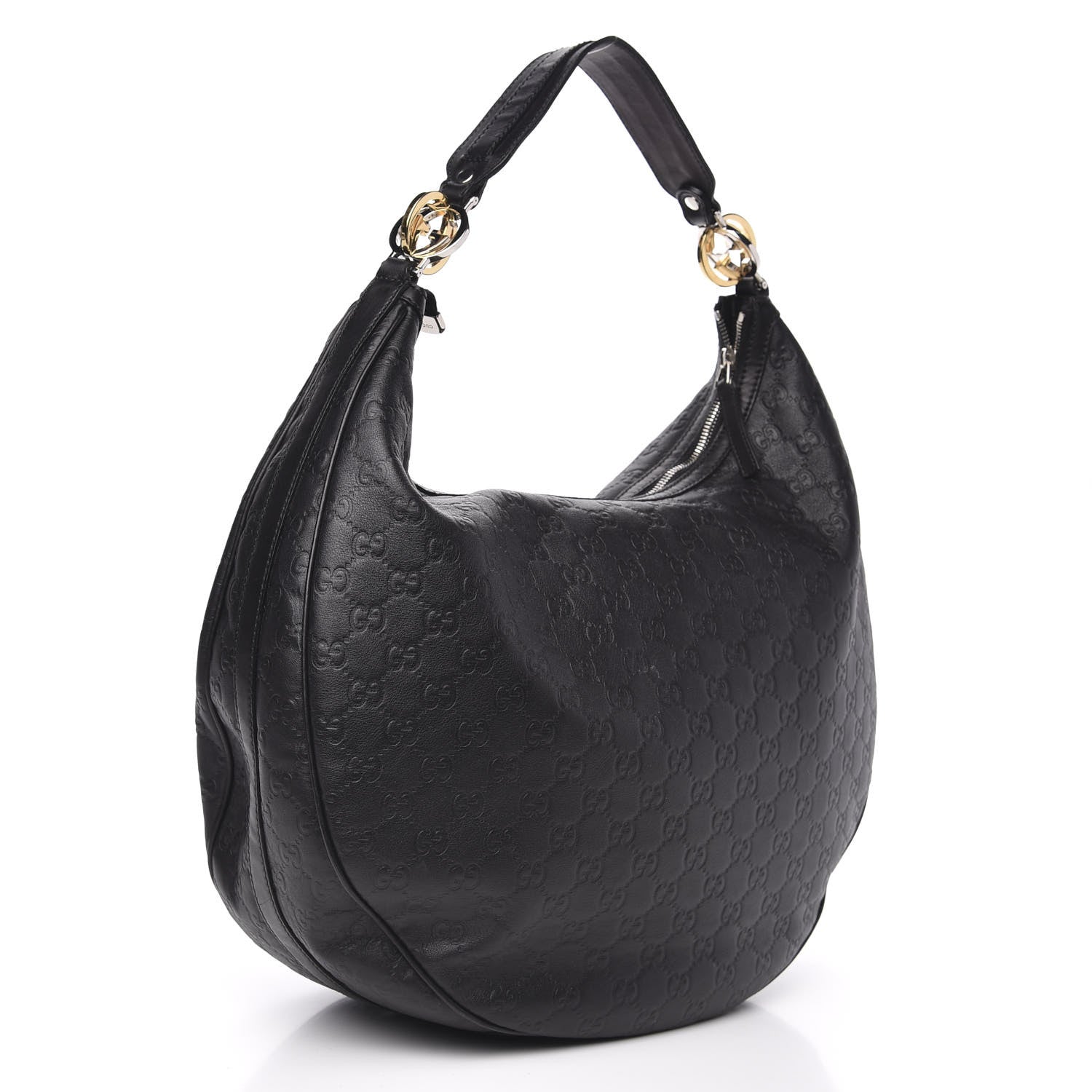 Gucci Guccissima Large GG Twins Hobo Black 3 of 11