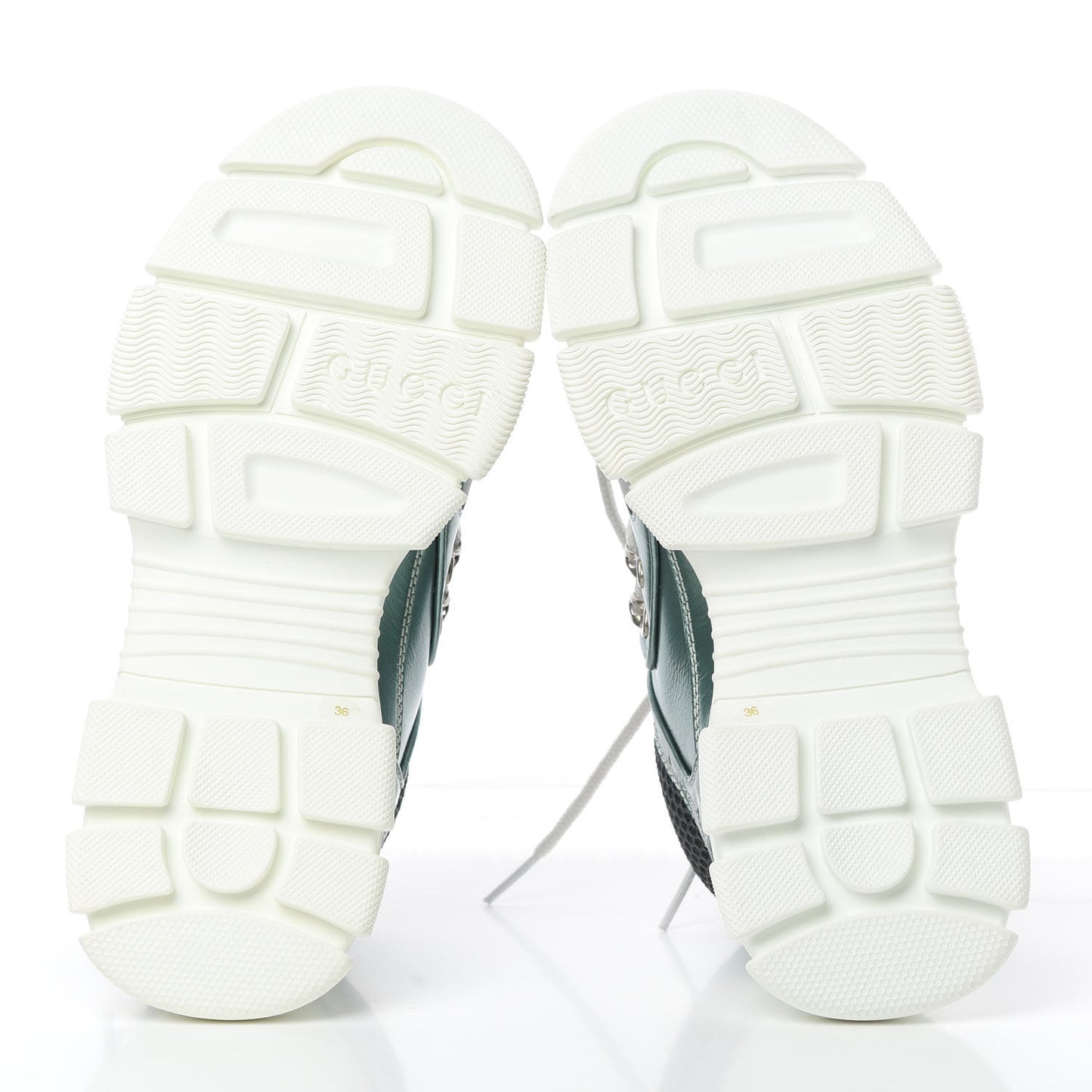 X SEGA Metallic Calfskin Removable Crystals Womens Flashtrek Sneakers 36 Lago Loess Silver