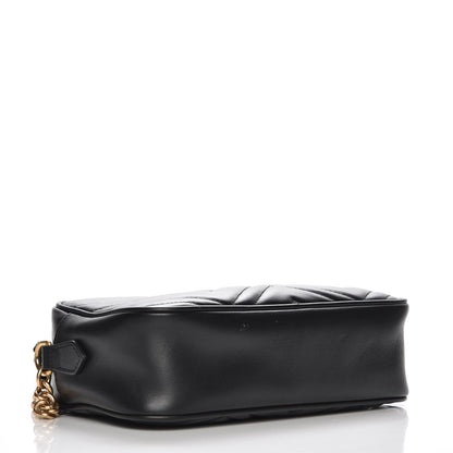 Gucci Calfskin Matelasse Small GG Marmont Chain Shoulder Bag Black 4 of 8