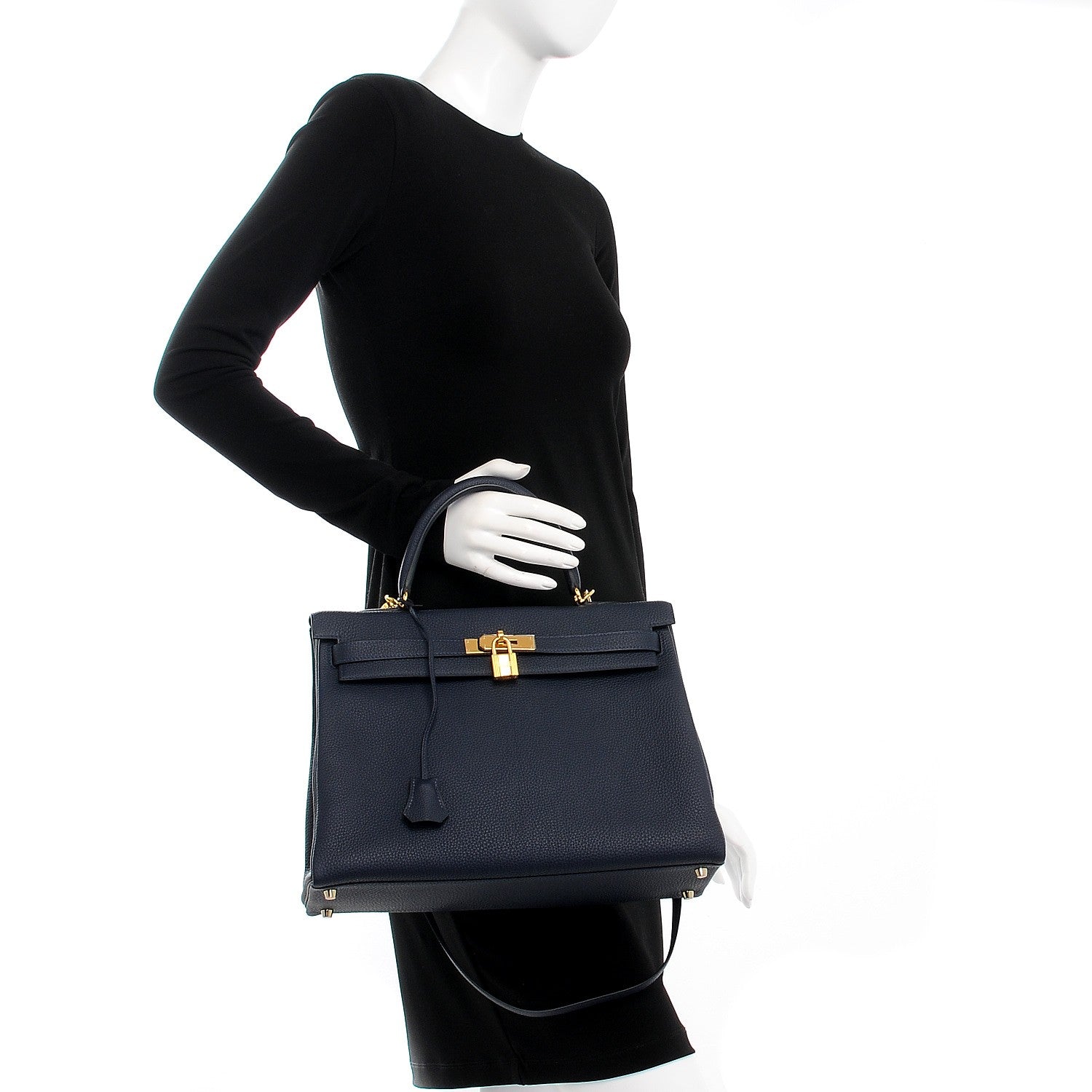 Hermes Togo Kelly Retourne 35 Bleu Nuit 3 of 34