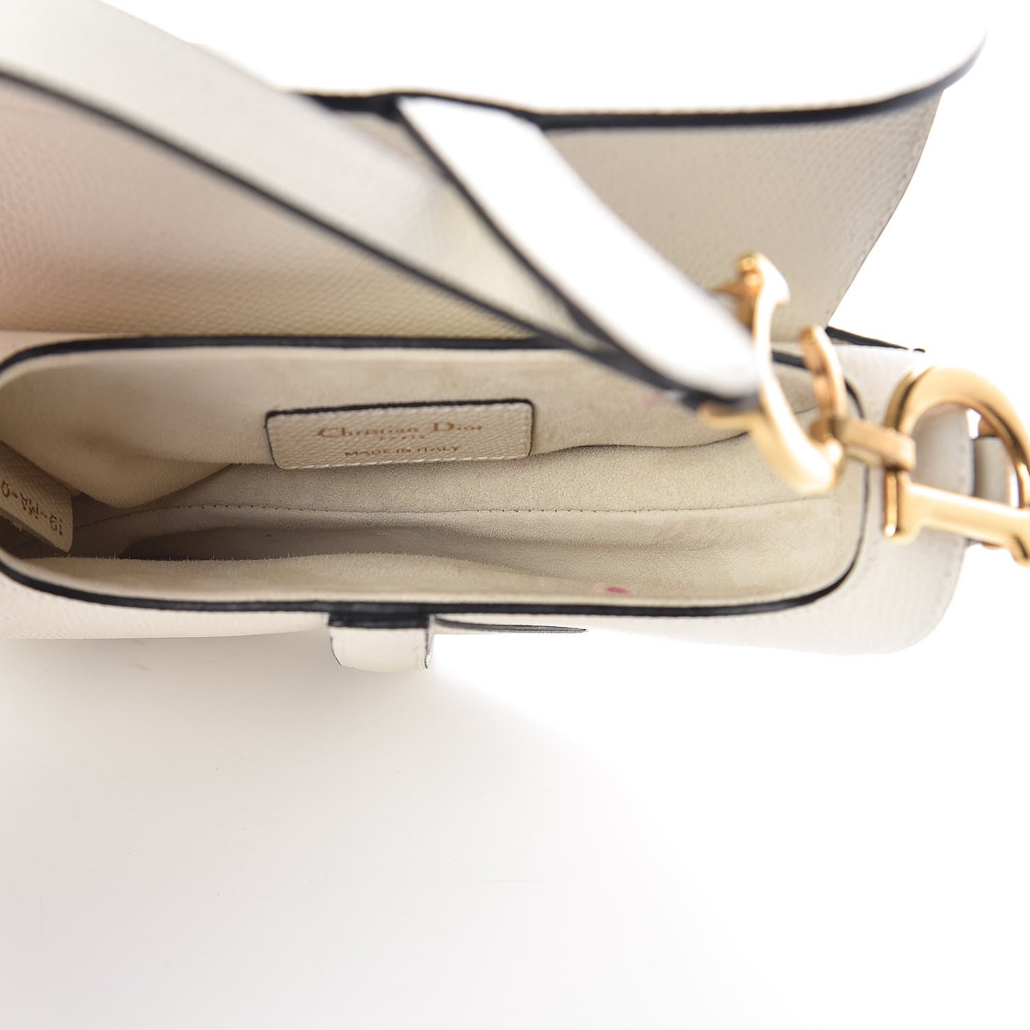 Christian Dior Grained Calfskin Mini Saddle Bag White 5 of 13