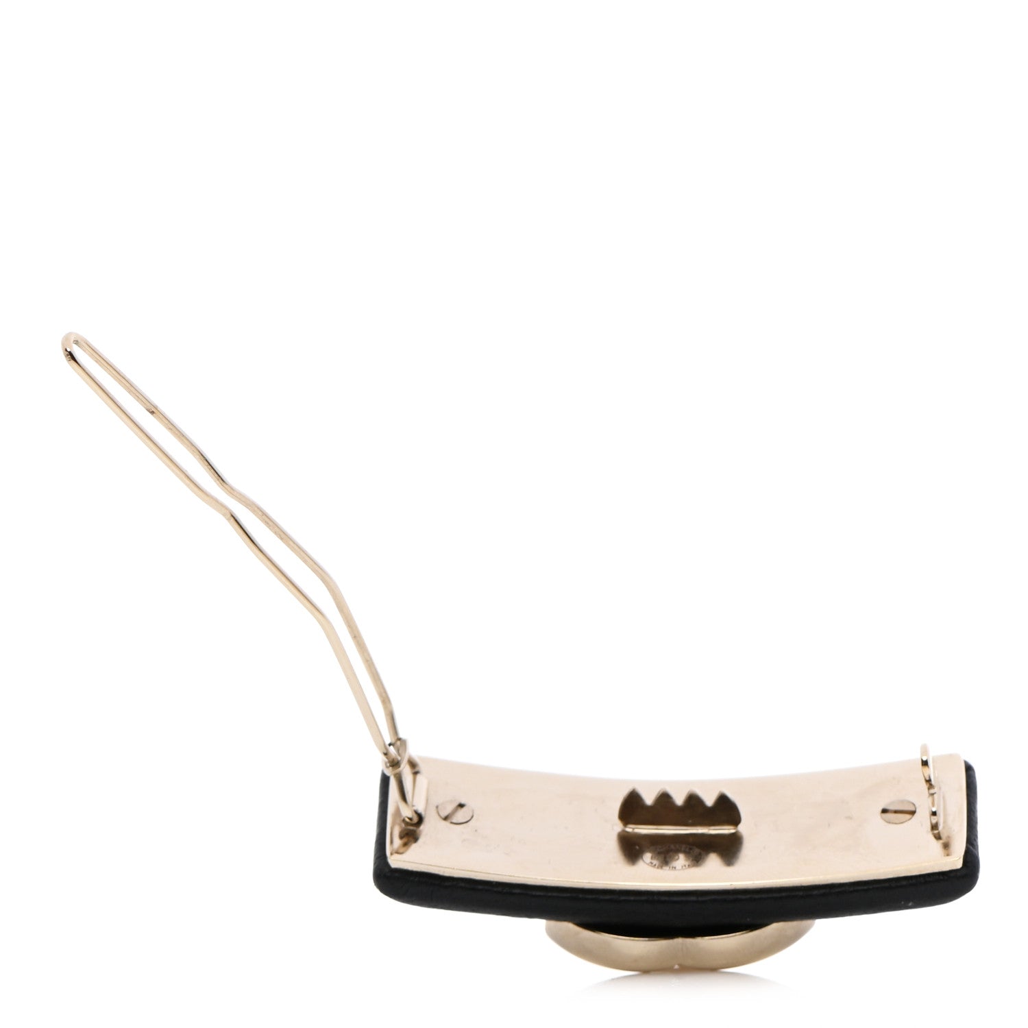 Chanel Lambskin Turnlock CC Hair Clip Barrette Black 3 of 5