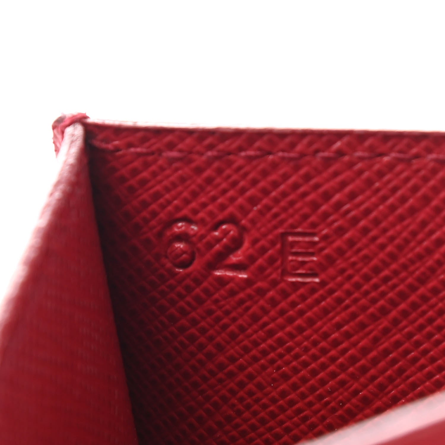 Prada Saffiano Triangle Card Holder Red 6 of 8