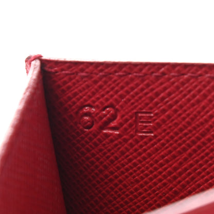 Prada Saffiano Triangle Card Holder Red 6 of 8