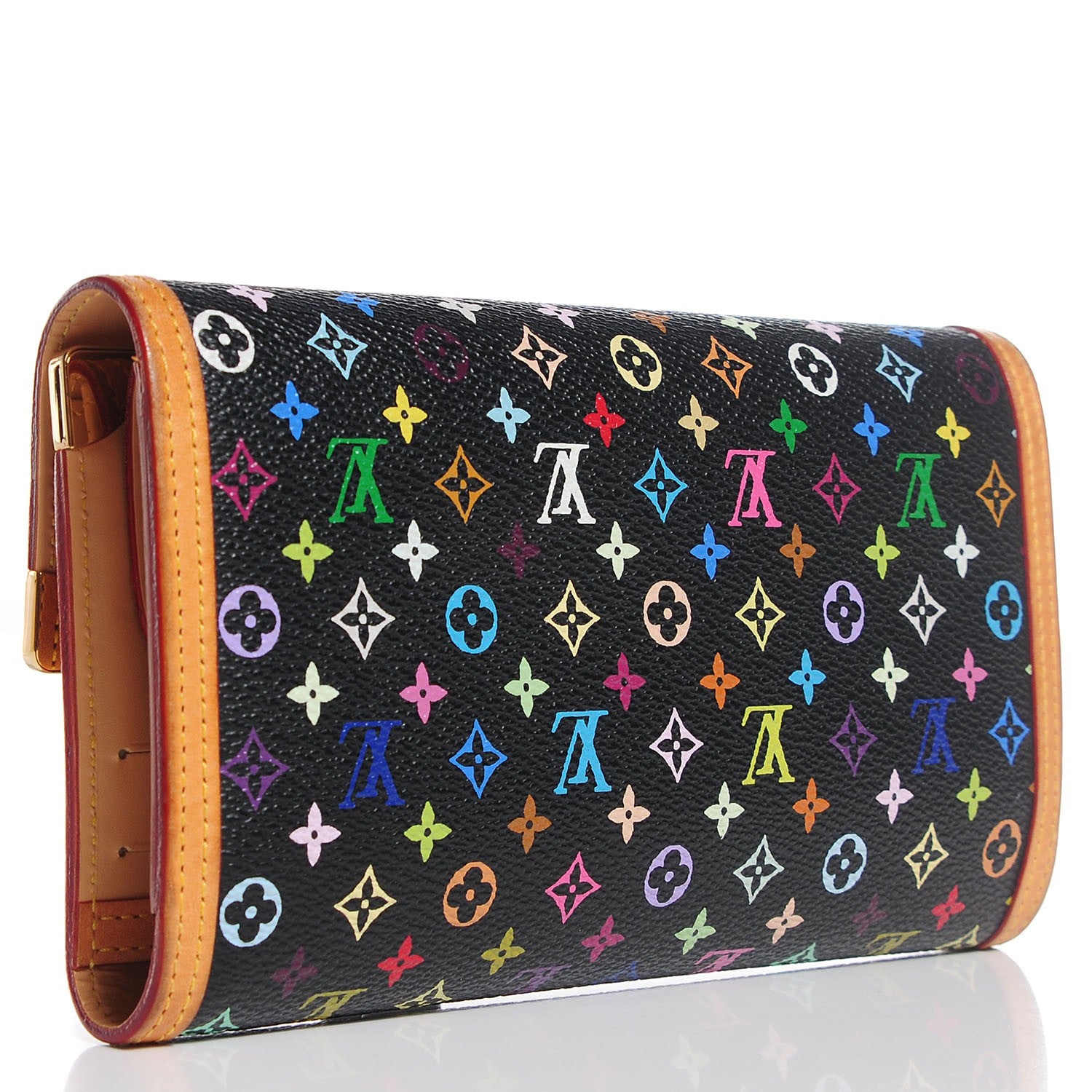 Louis Vuitton Monogram Multicolor Porte Tresor International Wallet Black 3 of 9