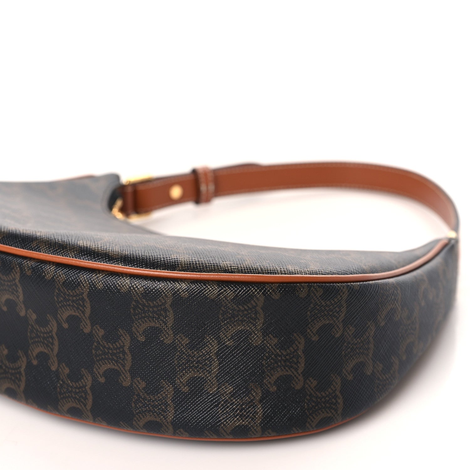 Celine Triomphe Canvas Calfskin Ava Shoulder Bag Tan 9 of 9