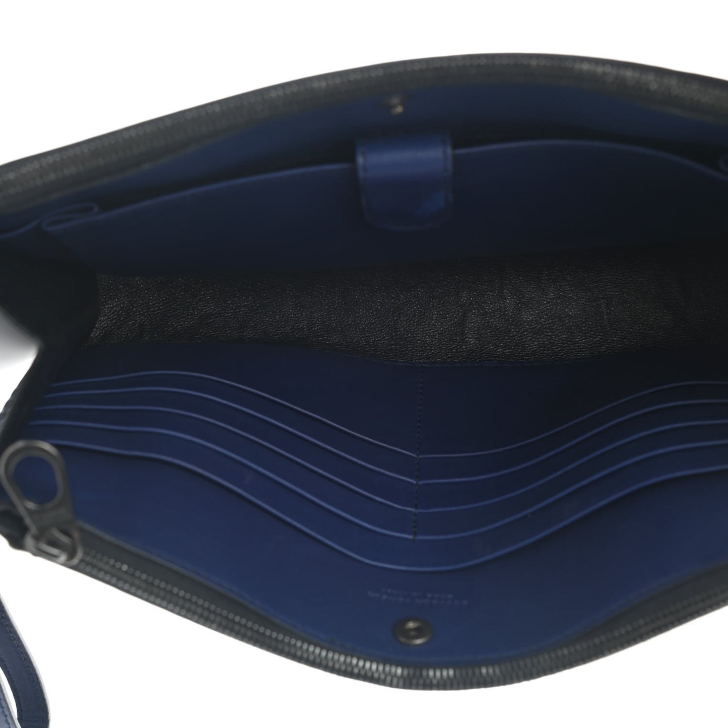 Nappa Intrecciato Wristlet Zip Wallet Atlantic