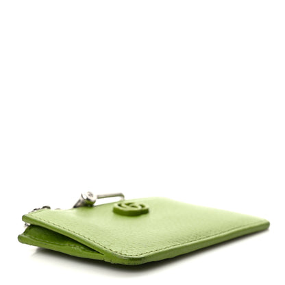 Gucci Dollar Calfskin Enamel Monochrome GG Marmont Key Case Card Holder Lemon Leaf 4 of 6