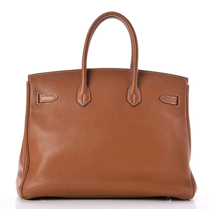 Hermes Taurillon Clemence Birkin 35 Gold 5 of 34