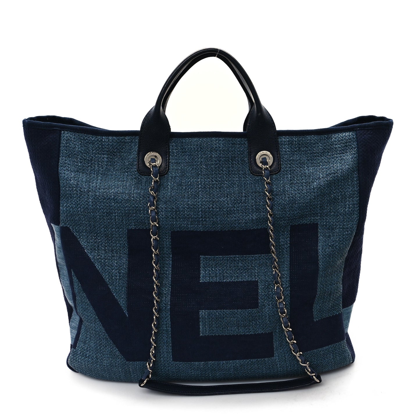 Canvas Large Shopping Tote Dark Blue