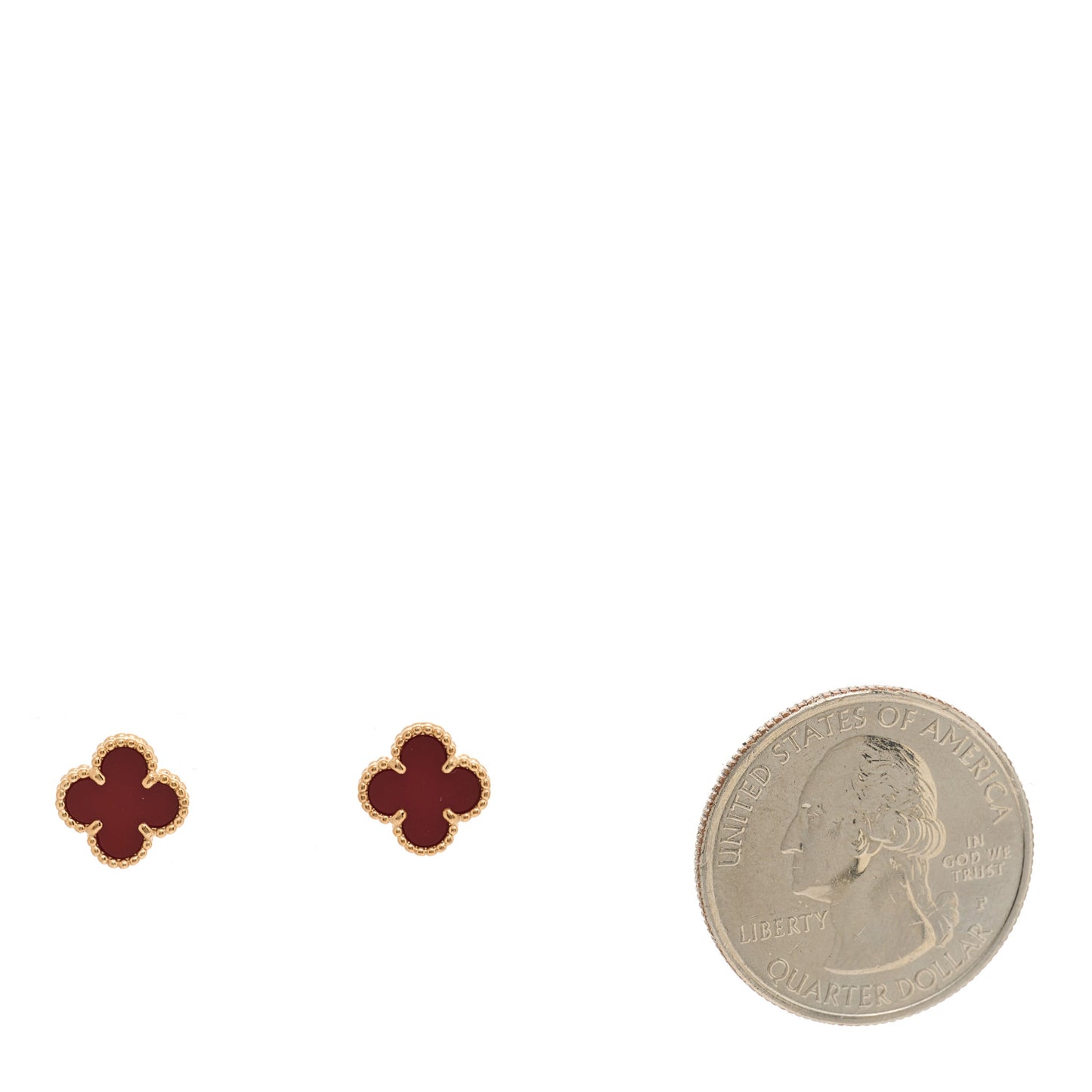 18K Rose Gold Carnelian Sweet Alhambra Earrings